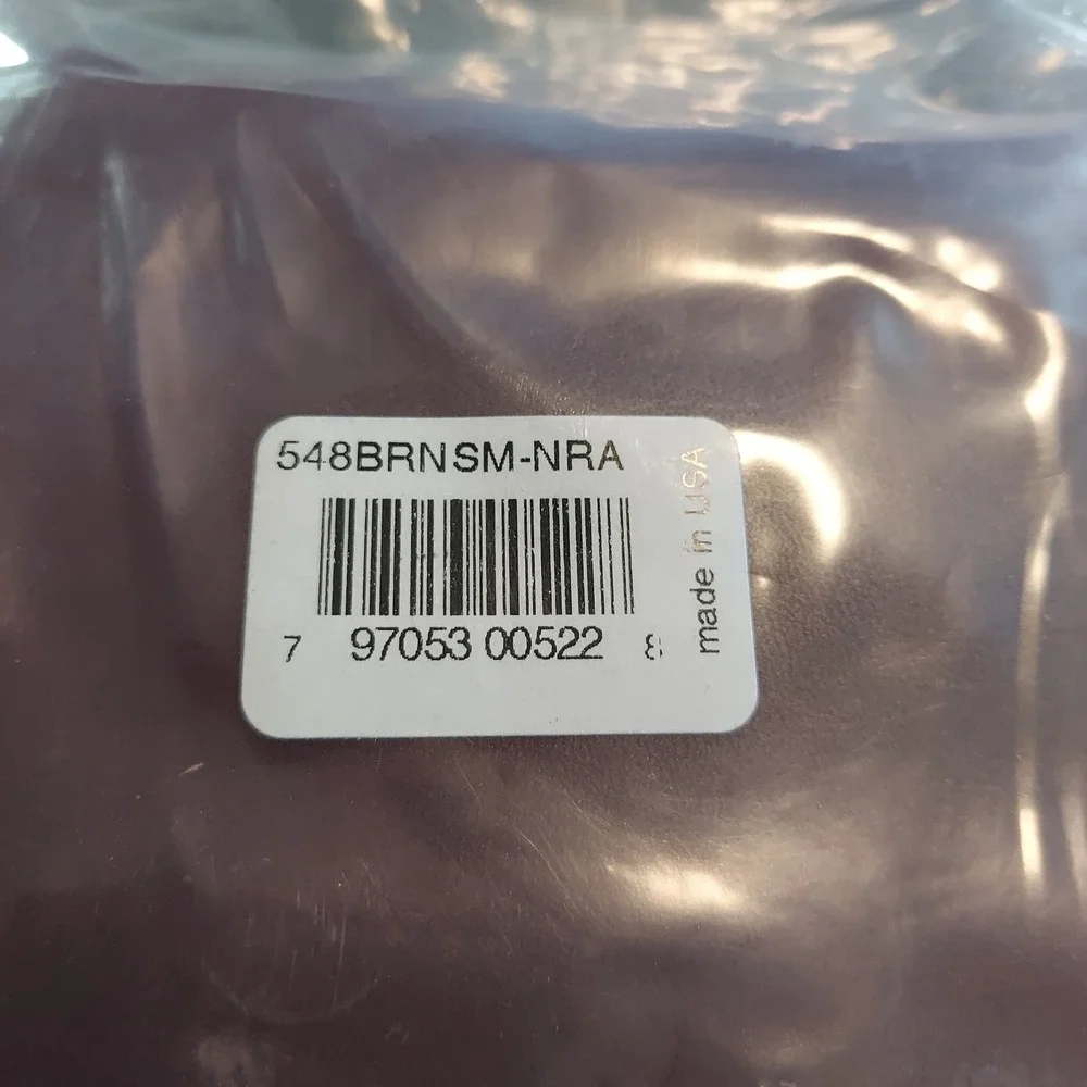 NRA Genuine Leather Belt Holster Pouch Burgundy Made in USA 548BRNSM-NRA 7x5